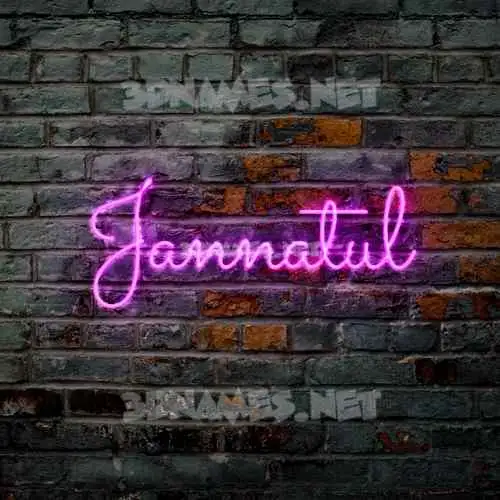 jannatul in Pink Neon style - 3D name wallpaper