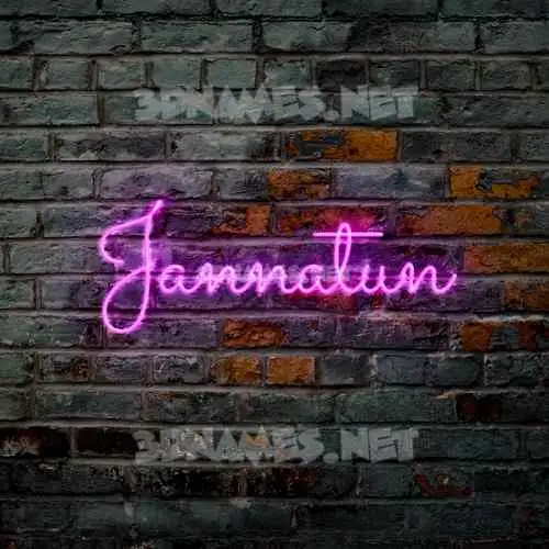jannatun in Pink Neon style - 3D name wallpaper