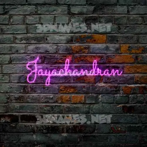 jayachandran in Pink Neon style - 3D name wallpaper