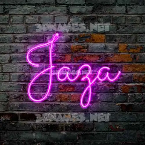 jaza in Pink Neon style - 3D name wallpaper