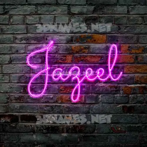 jazeel in Pink Neon style - 3D name wallpaper