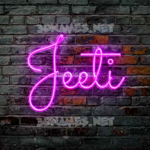 jeeti in Pink Neon style - 3D name wallpaper