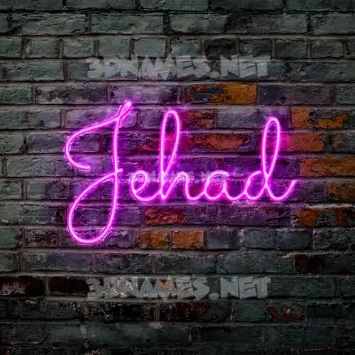 jehad in Pink Neon style - 3D name wallpaper