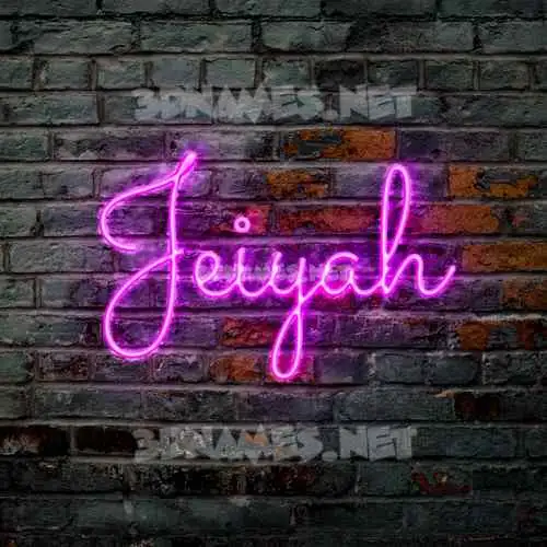 jeiyah in Pink Neon style - 3D name wallpaper