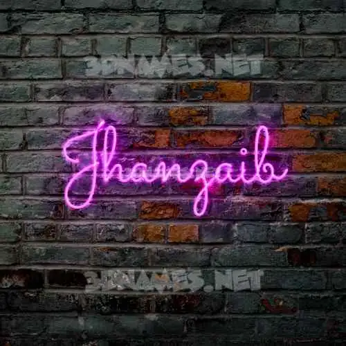 jhanzaib in Pink Neon style - 3D name wallpaper
