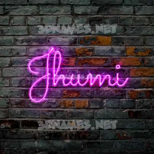 jhumi in Pink Neon style - 3D name wallpaper
