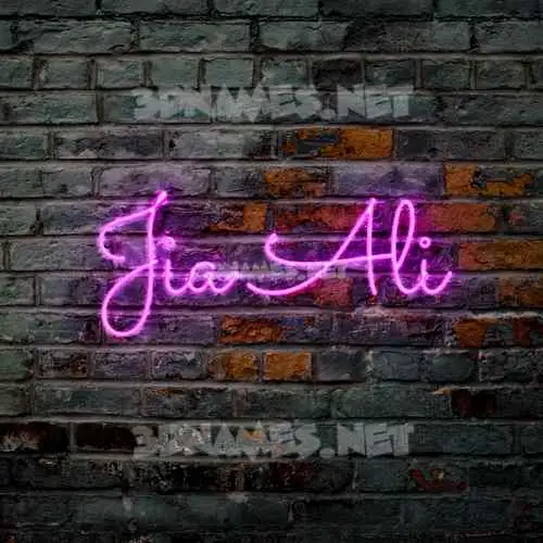 jia ali in Pink Neon style - 3D name wallpaper