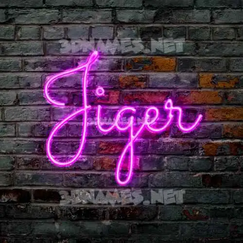 jiger in Pink Neon style - 3D name wallpaper