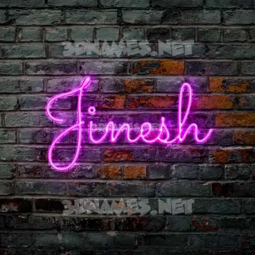 jinesh in Pink Neon style - 3D name wallpaper