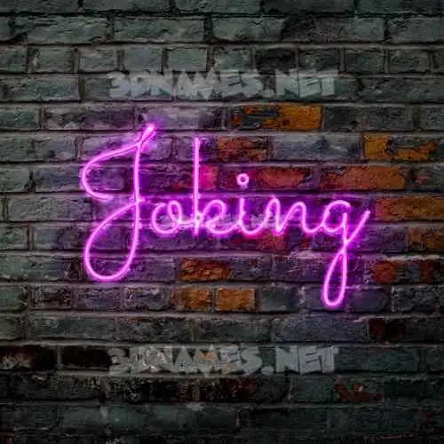 joking in Pink Neon style - 3D name wallpaper