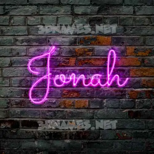 jonah in Pink Neon style - 3D name wallpaper