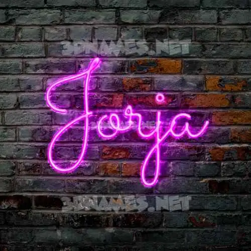 jorja in Pink Neon style - 3D name wallpaper
