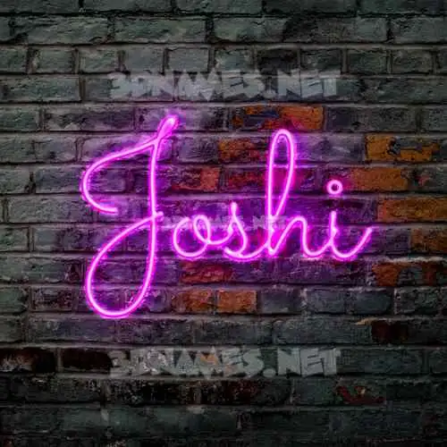 joshi in Pink Neon style - 3D name wallpaper