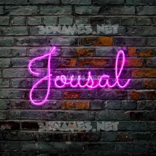 jousal in Pink Neon style - 3D name wallpaper