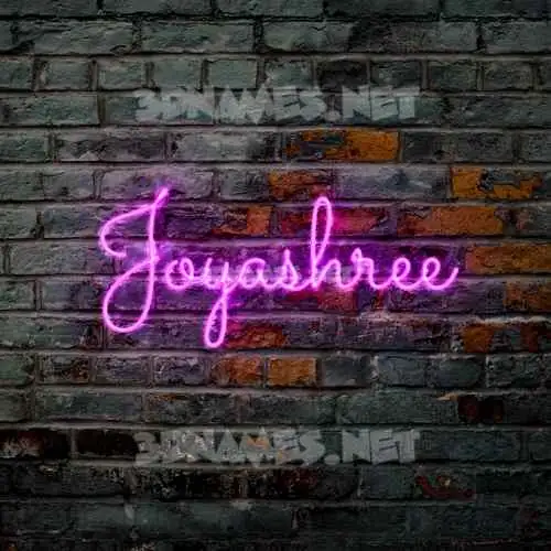joyashree in Pink Neon style - 3D name wallpaper