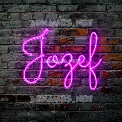 jozef in Pink Neon style - 3D name wallpaper