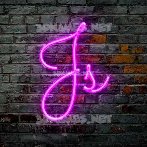 js in Pink Neon style - 3D name wallpaper