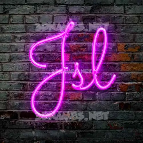 jsl in Pink Neon style - 3D name wallpaper