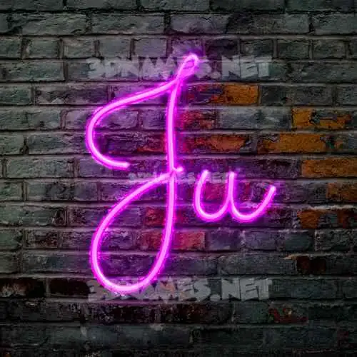 ju in Pink Neon style - 3D name wallpaper ju in Pink Neon style - 3D name wallpaper
