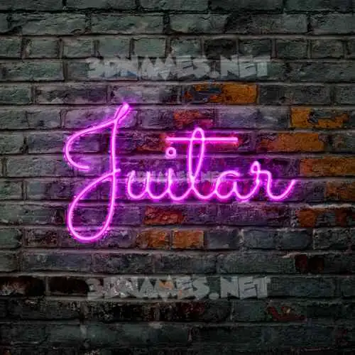 juitar in Pink Neon style - 3D name wallpaper juitar in Pink Neon style - 3D name wallpaper