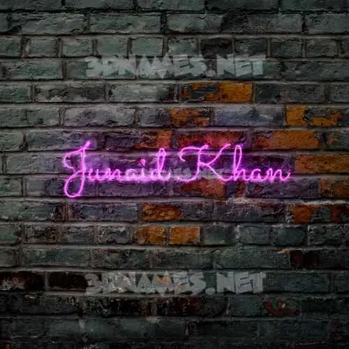 junaid khan in Pink Neon style - 3D name wallpaper junaid khan in Pink Neon style - 3D name wallpaper