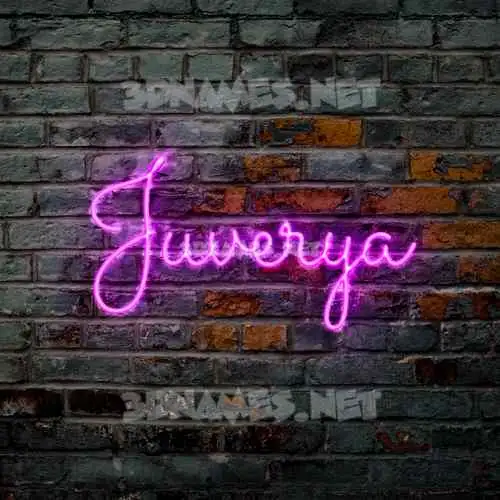 juverya in Pink Neon style - 3D name wallpaper