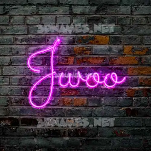 jwoo in Pink Neon style - 3D name wallpaper