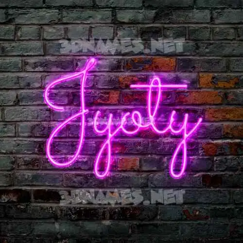 jyoty in Pink Neon style - 3D name wallpaper