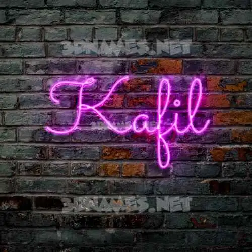 kafil in Pink Neon style - 3D name wallpaper kafil in Pink Neon style - 3D name wallpaper