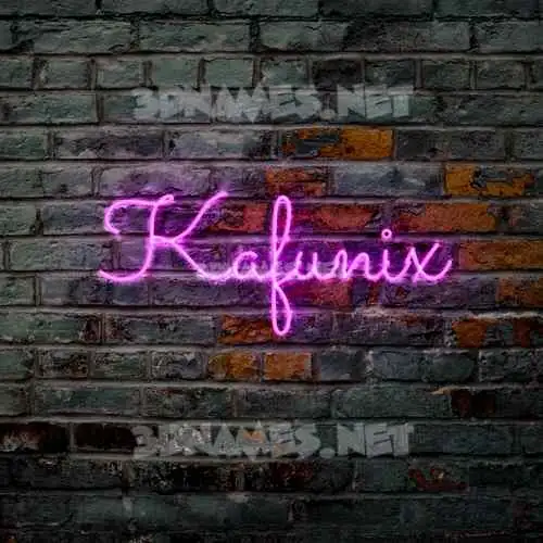 kafunix in Pink Neon style - 3D name wallpaper