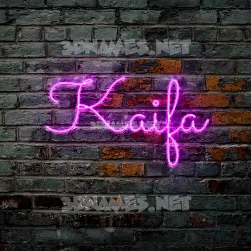 kaifa in Pink Neon style - 3D name wallpaper