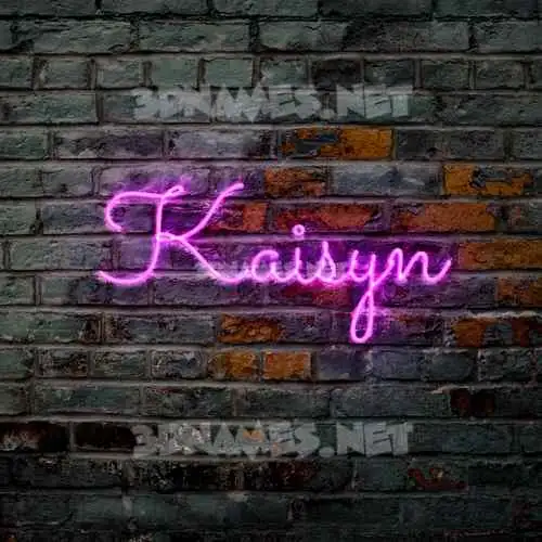 kaisyn in Pink Neon style - 3D name wallpaper