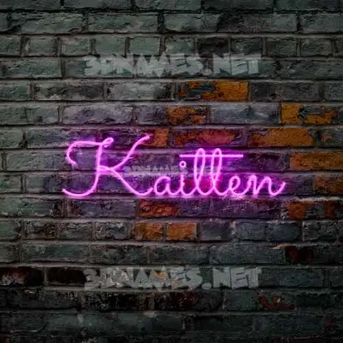 kaitten in Pink Neon style - 3D name wallpaper