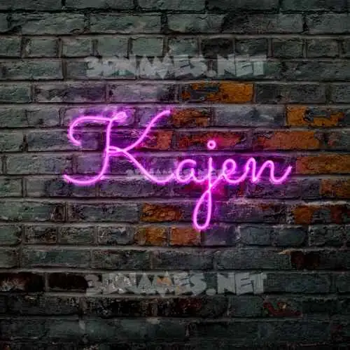 kajen in Pink Neon style - 3D name wallpaper kajen in Pink Neon style - 3D name wallpaper
