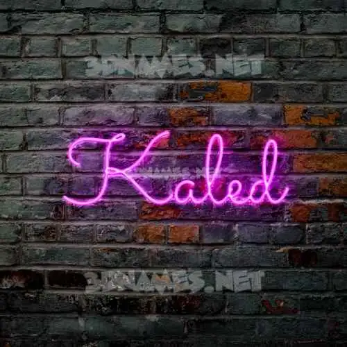 kaled in Pink Neon style - 3D name wallpaper