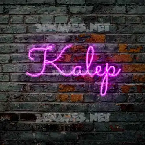 kalep in Pink Neon style - 3D name wallpaper
