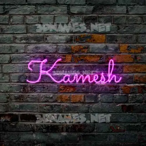 kamesh in Pink Neon style - 3D name wallpaper