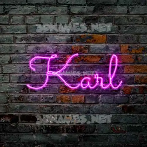 karl in Pink Neon style - 3D name wallpaper