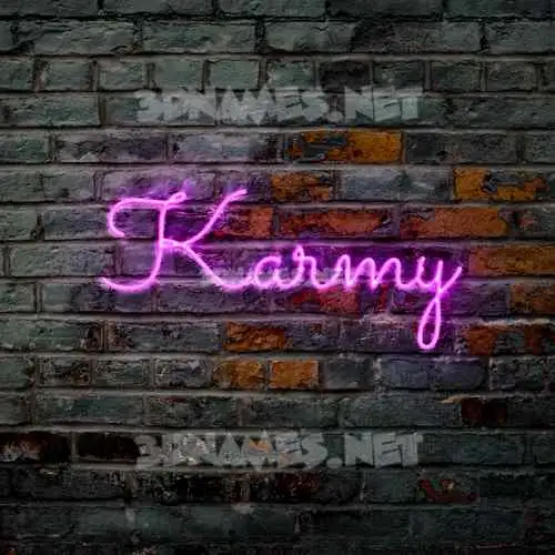 karmy in Pink Neon style - 3D name wallpaper