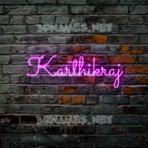 karthikraj in Pink Neon style - 3D name wallpaper
