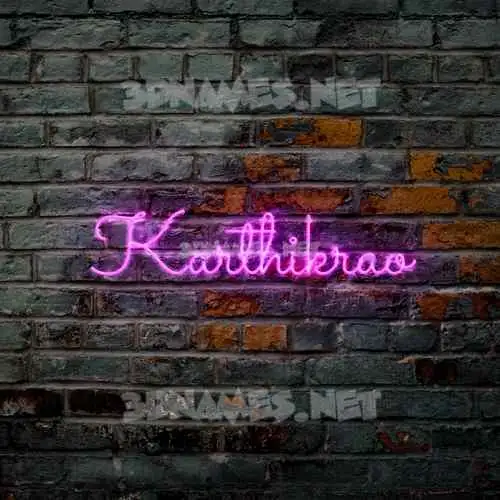 karthikrao in Pink Neon style - 3D name wallpaper
