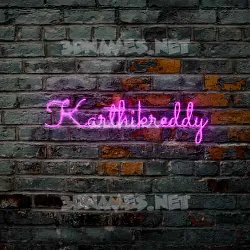 karthikreddy in Pink Neon style - 3D name wallpaper karthikreddy in Pink Neon style - 3D name wallpaper