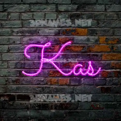 kas in Pink Neon style - 3D name wallpaper