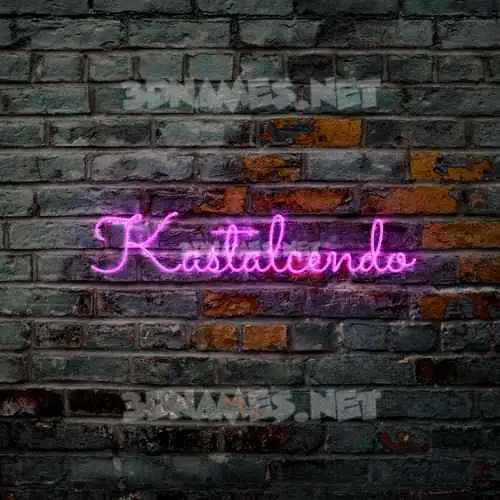 kastalcendo in Pink Neon style - 3D name wallpaper