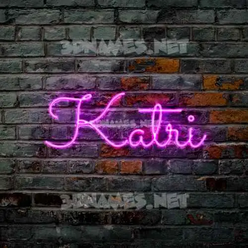 katri in Pink Neon style - 3D name wallpaper