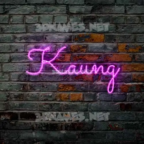 kaung in Pink Neon style - 3D name wallpaper