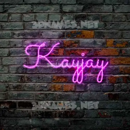 kayjay in Pink Neon style - 3D name wallpaper