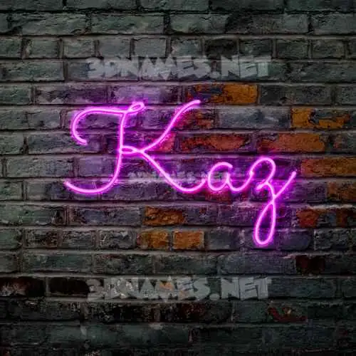 kaz in Pink Neon style - 3D name wallpaper