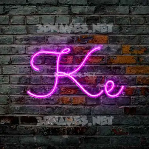 ke in Pink Neon style - 3D name wallpaper