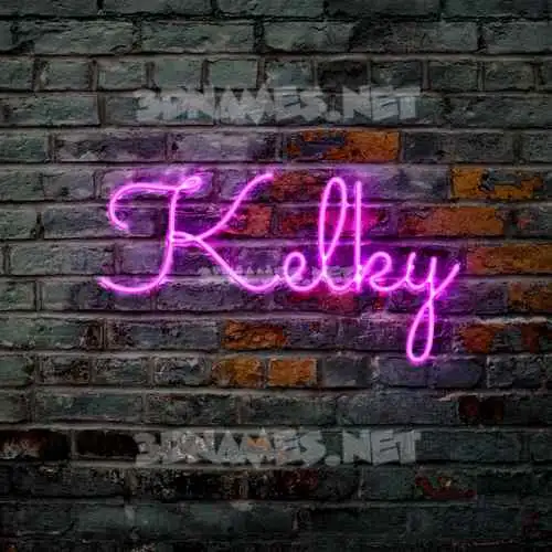 kelky in Pink Neon style - 3D name wallpaper